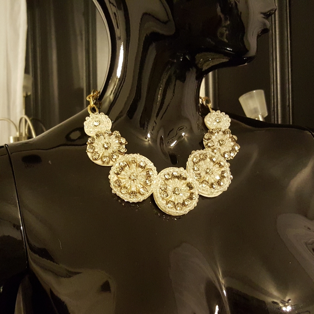 Rhinestone Necklace with cloth backing